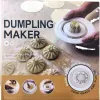The white dumpling mold features a ring-shaped die and a central flower-shaped pleated structure for making pleated edge dots Item Picture